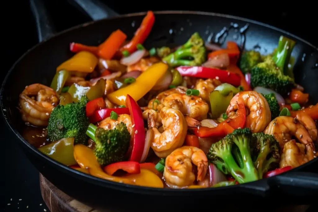 Chicken and Shrimp Stir Fry in a Wok 1 1 - Economical Recipes