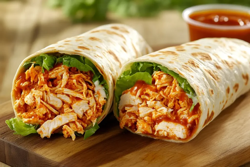 Buffalo chicken wraps with ranch dressing