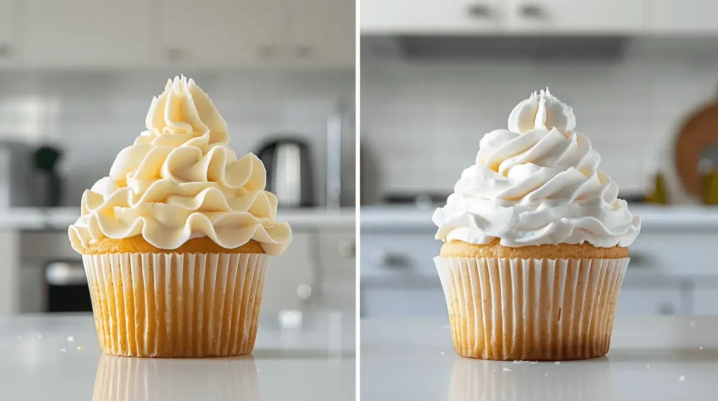 Comparison of buttercream and whipped cream frostings