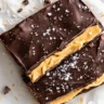 Frozen banana bark topped with chocolate and sea salt