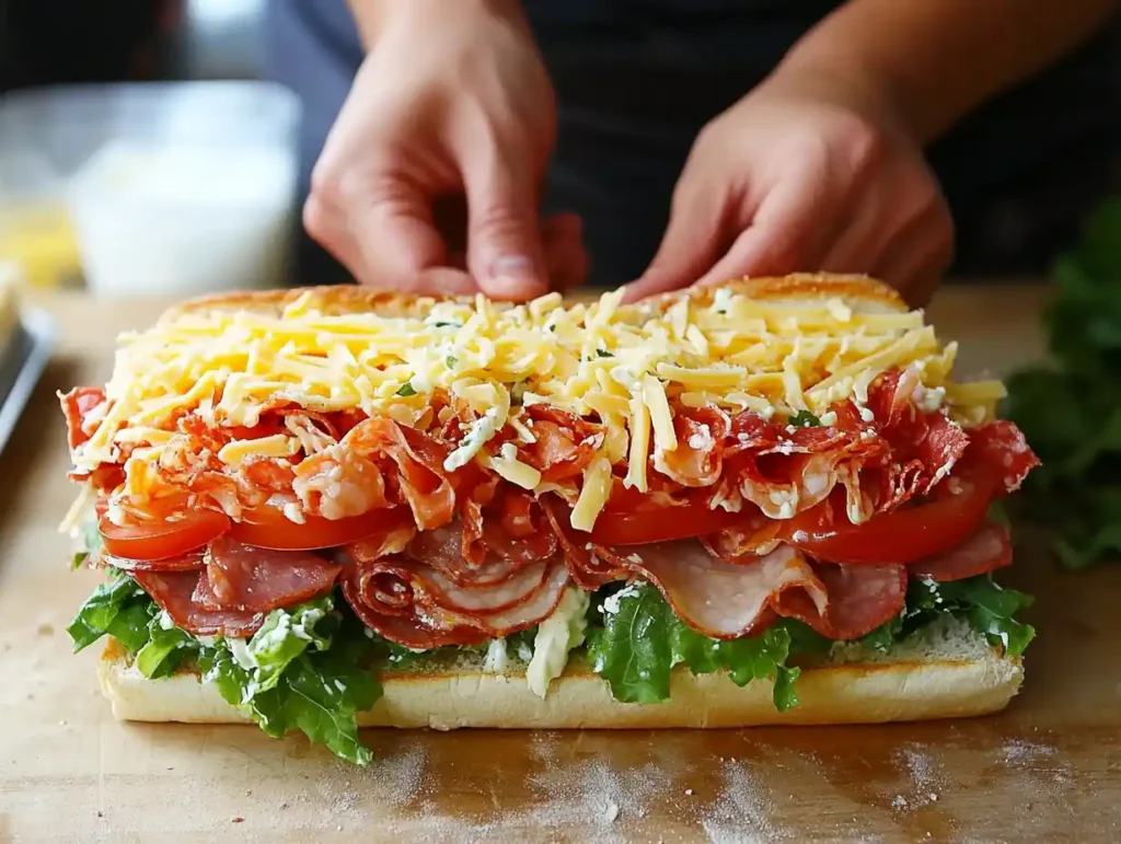 Assembling a sandwich with sub dressing