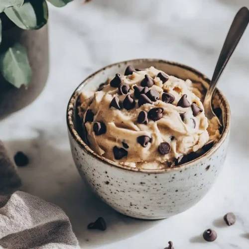 Chilled cookie dough ready to eat
