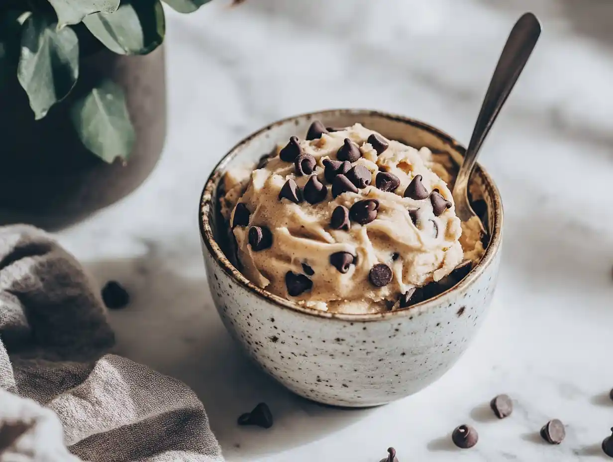 Chilled cookie dough ready to eat