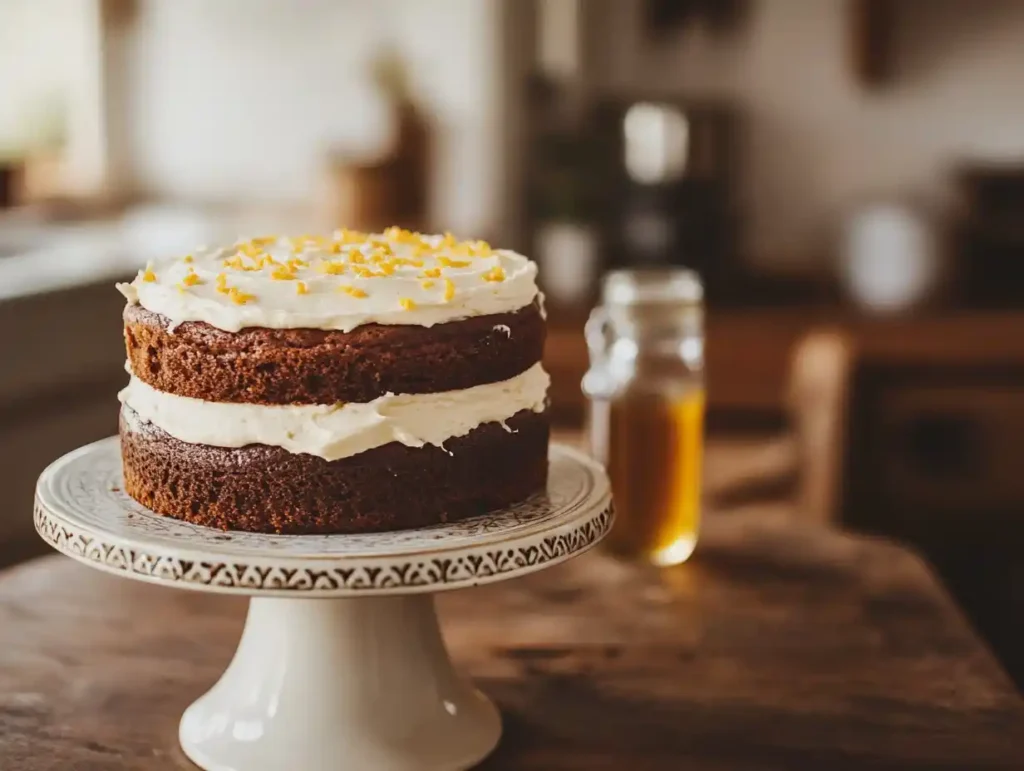 Frosting Divorce Cake with cream cheese