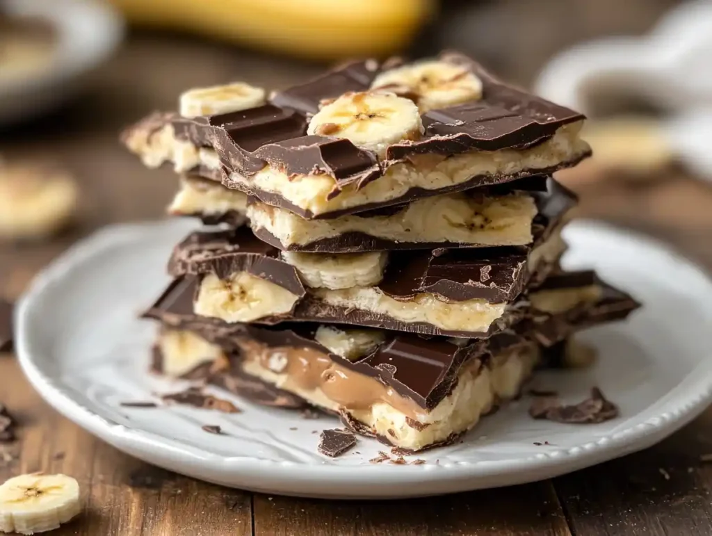 Banana bark broken into frozen treat pieces