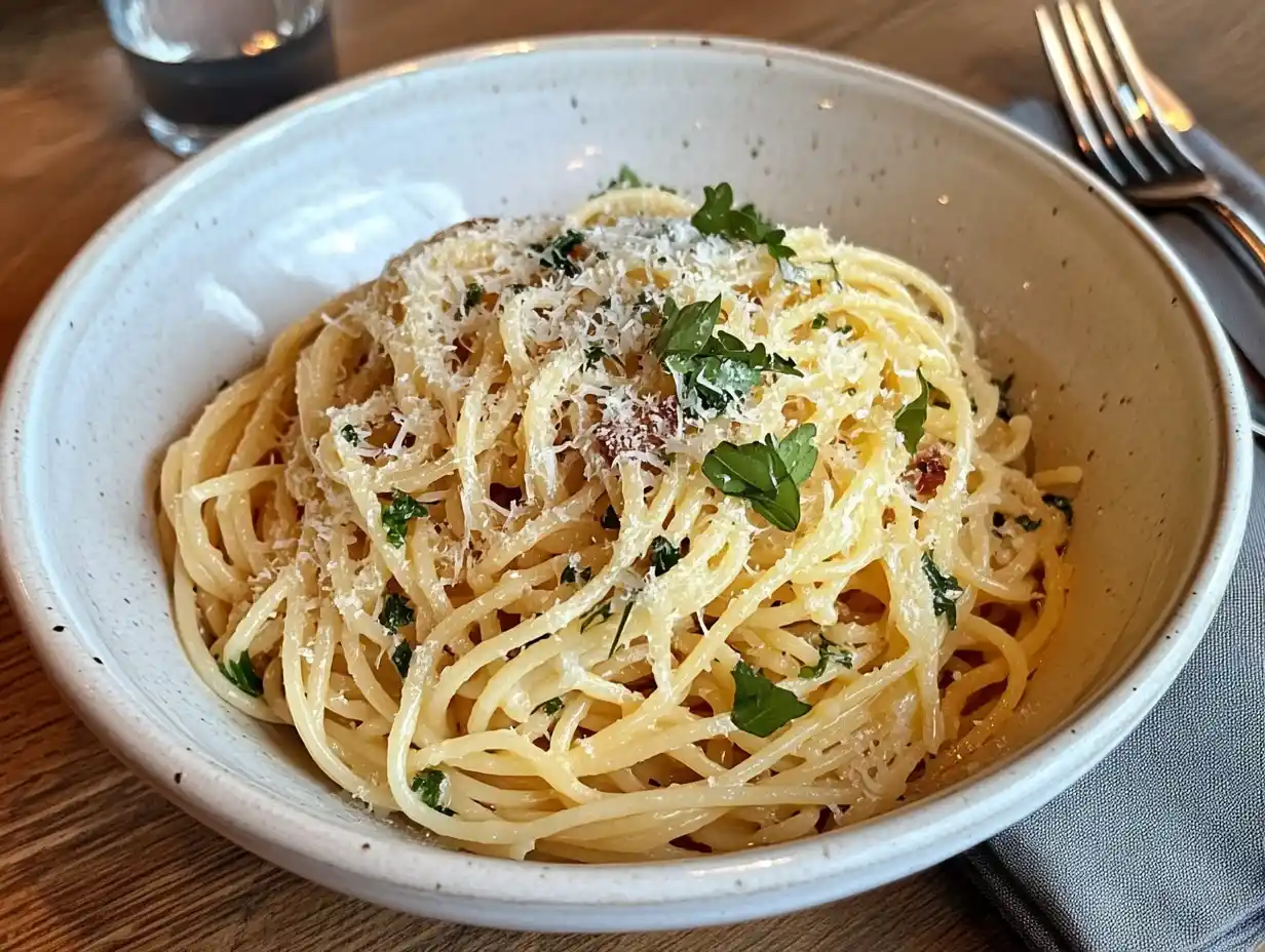 Freshly cooked sizzling spaghetti