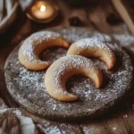 Crescent-shaped Moon Cookies on baking stone