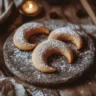 Crescent-shaped Moon Cookies on baking stone