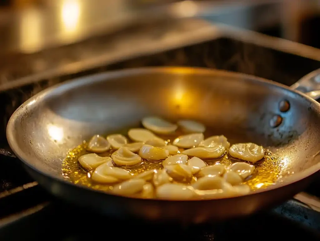 Toasting Garlic for Spaghetti - Economical Recipes